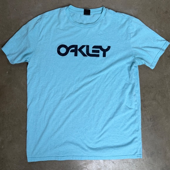 Oakley Mens Regular Fit Graphic Logo T-Shirt Light Blue Heather Short Sleeve L - Picture 6 of 9